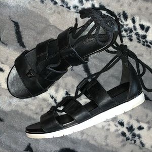 Michael Kors Lace-up Leather Sandals — 9